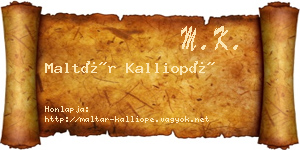 Maltár Kalliopé névjegykártya
